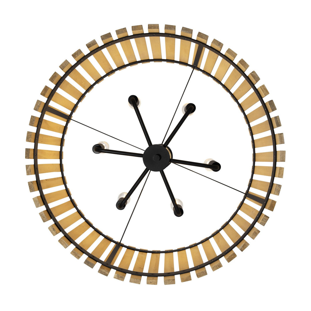 Varaluz - 387P06MBH - Six Light Pendant - Suratto - Matte Black/Honey Blonde