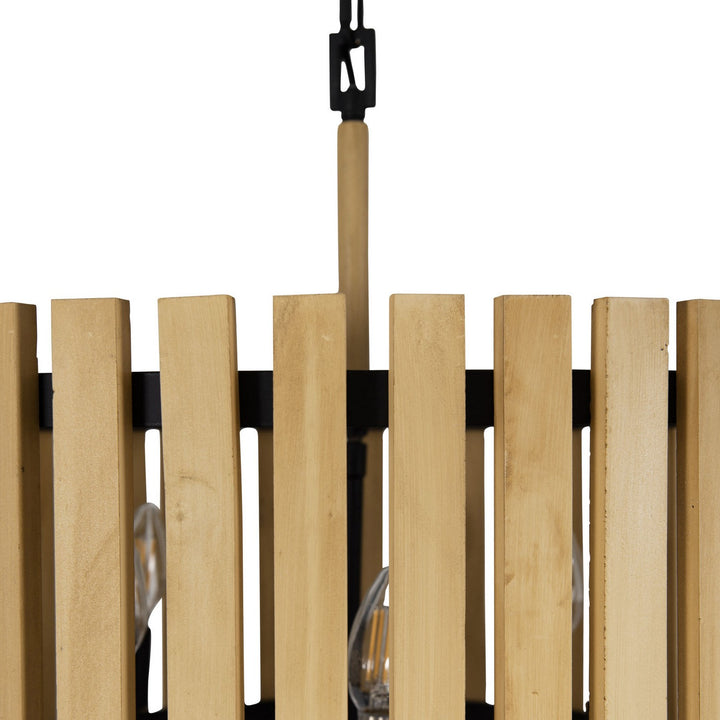 Varaluz - 387P06MBH - Six Light Pendant - Suratto - Matte Black/Honey Blonde