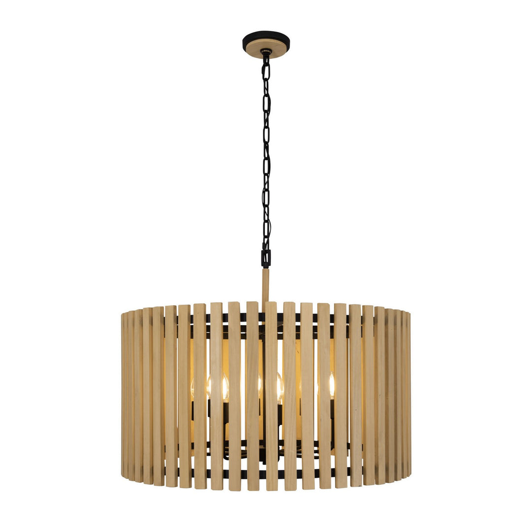 Varaluz - 387P08MBH - Eight Light Pendant - Suratto - Matte Black/Honey Blonde