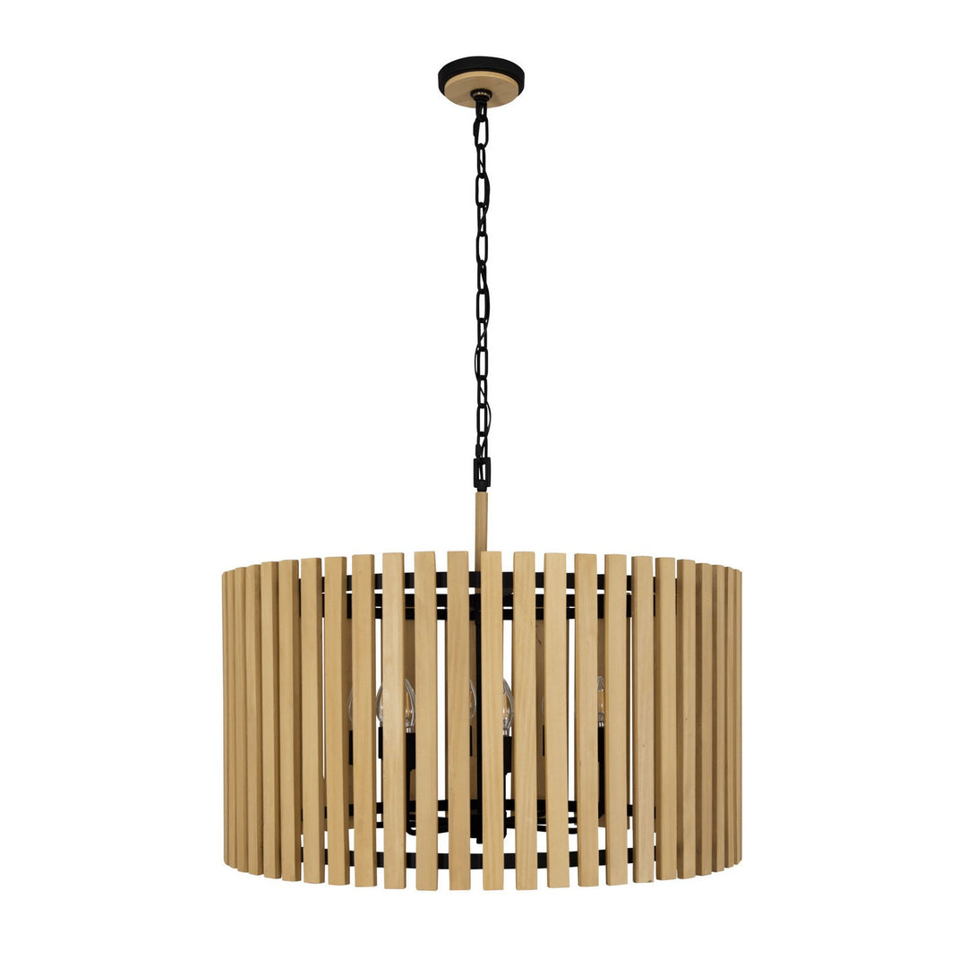 Varaluz - 387P08MBH - Eight Light Pendant - Suratto - Matte Black/Honey Blonde