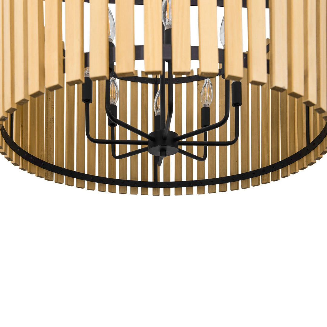 Varaluz - 387P08MBH - Eight Light Pendant - Suratto - Matte Black/Honey Blonde