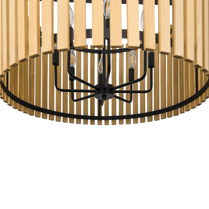 Varaluz - 387P08MBH - Eight Light Pendant - Suratto - Matte Black/Honey Blonde