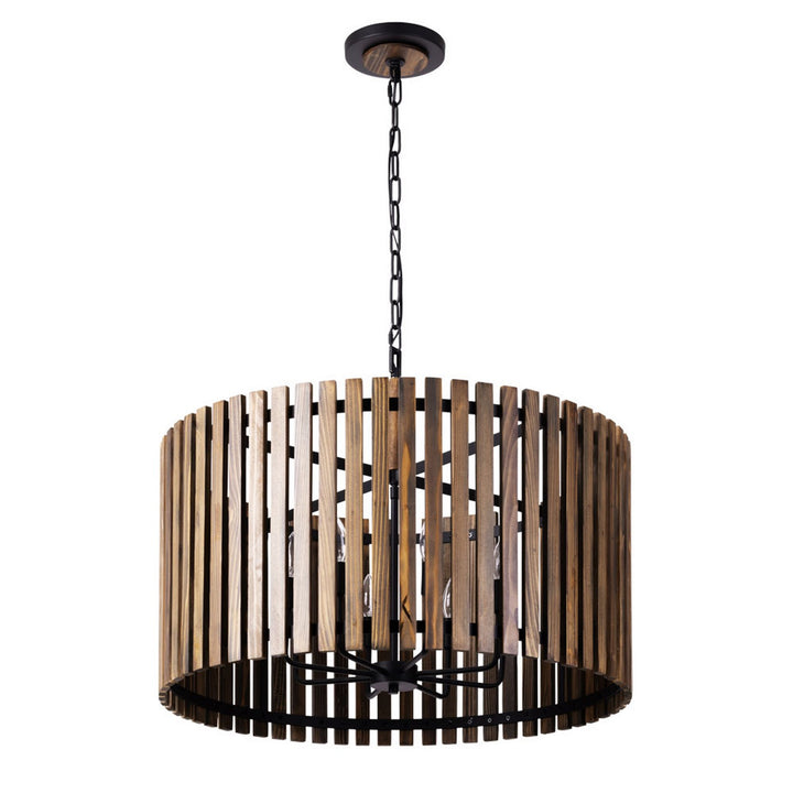 Varaluz - 387P08MBW - Eight Light Pendant - Suratto - Matte Black/Medium Walnut