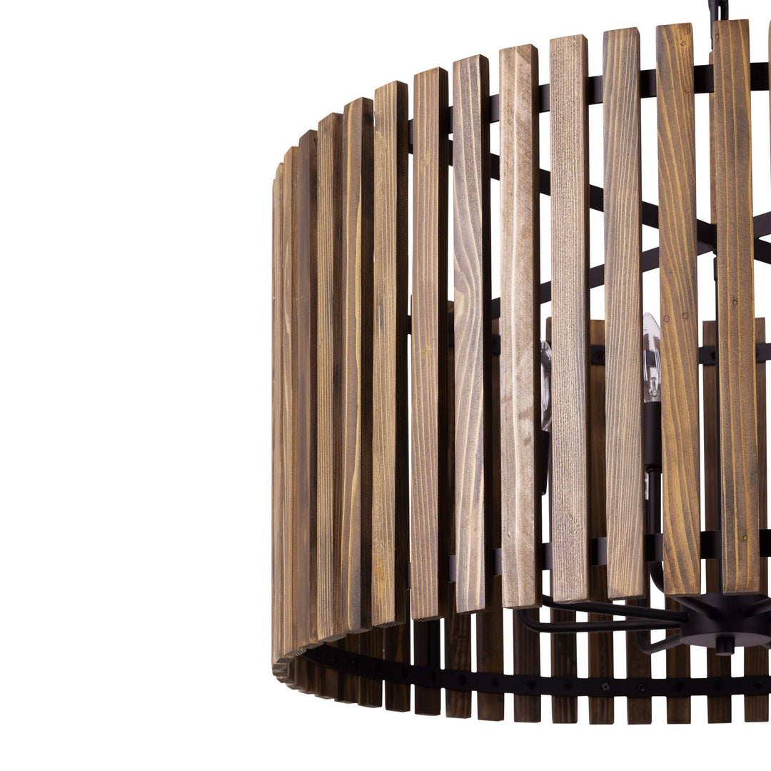 Varaluz - 387P08MBW - Eight Light Pendant - Suratto - Matte Black/Medium Walnut