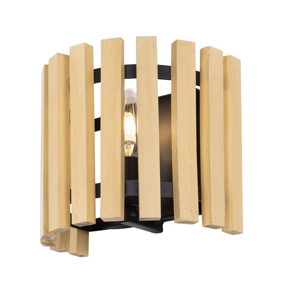 Varaluz - 387W01MBH - One Light Wall Sconce - Suratto - Matte Black/Honey Blonde