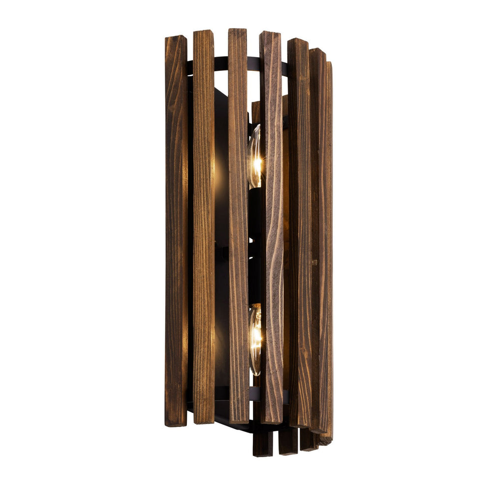Varaluz - 387W02MBW - Two Light Wall Sconce - Suratto - Matte Black/Medium Walnut