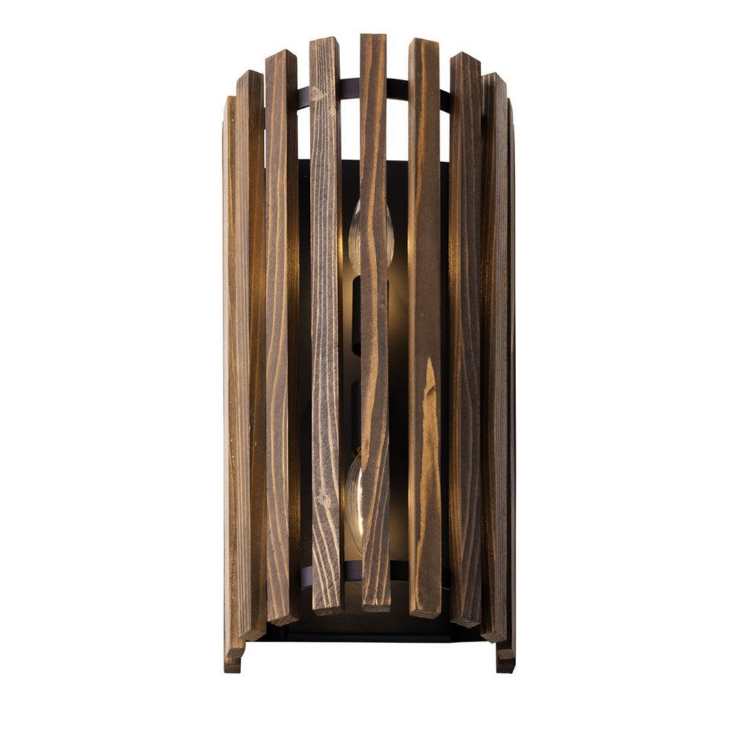 Varaluz - 387W02MBW - Two Light Wall Sconce - Suratto - Matte Black/Medium Walnut