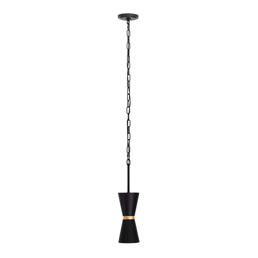 Varaluz - 390M01MBFG - One Light Mini Pendant - Mad Hatter - Matte Black/French Gold