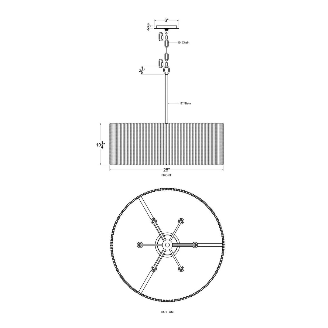 Varaluz - 391P06FG - Six Light Pendant - Jacob's Ladder - French Gold