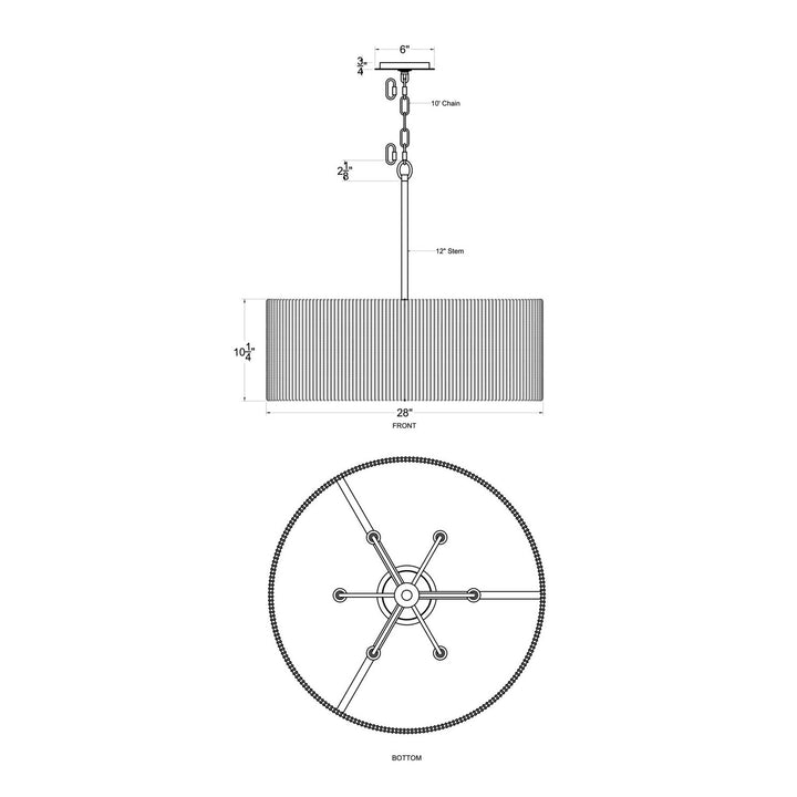 Varaluz - 391P06FG - Six Light Pendant - Jacob's Ladder - French Gold