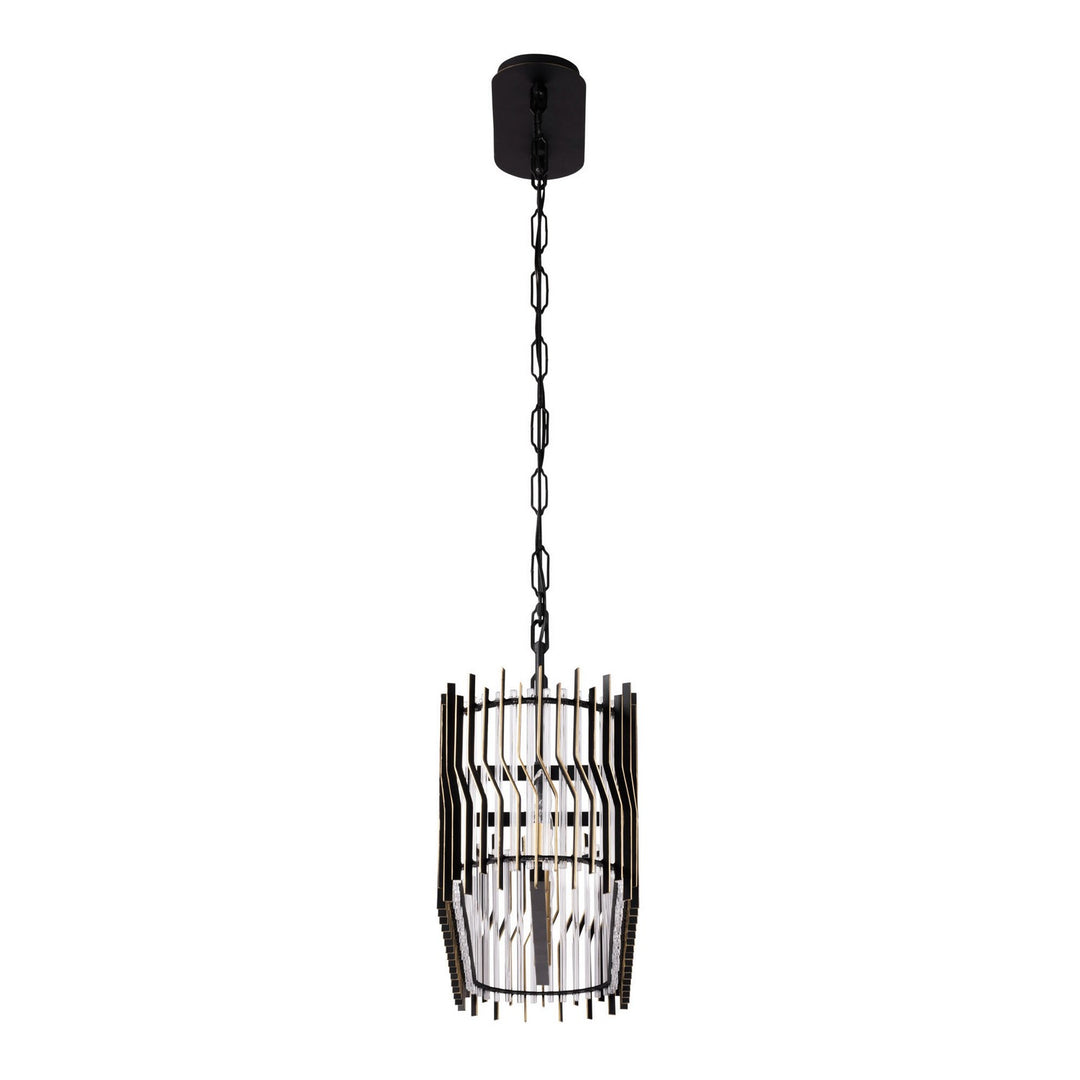 Varaluz - 393N05MBFG - Five Light Linear Pendant - Park Row - Matte Black/French Gold