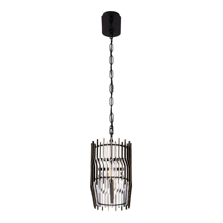 Varaluz - 393N05MBFG - Five Light Linear Pendant - Park Row - Matte Black/French Gold