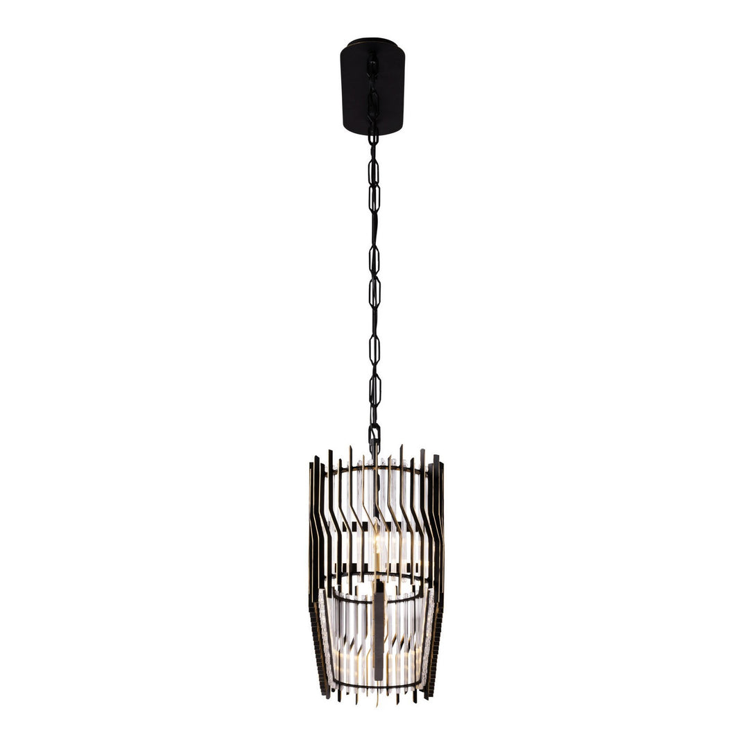 Varaluz - 393N06MBFG - Six Light Linear Pendant - Park Row - Matte Black/French Gold