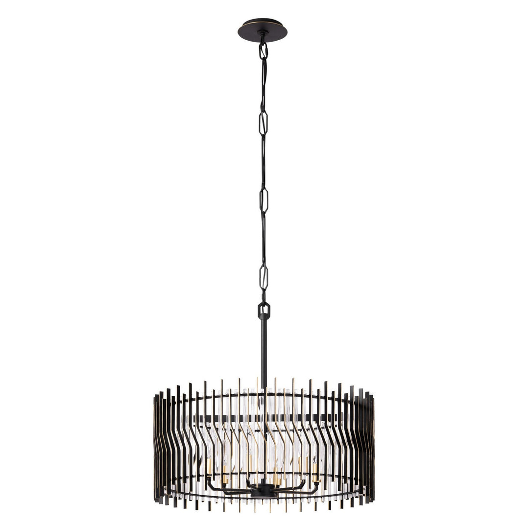 Varaluz - 393P06MBFG - Six Light Pendant - Park Row - Matte Black/French Gold