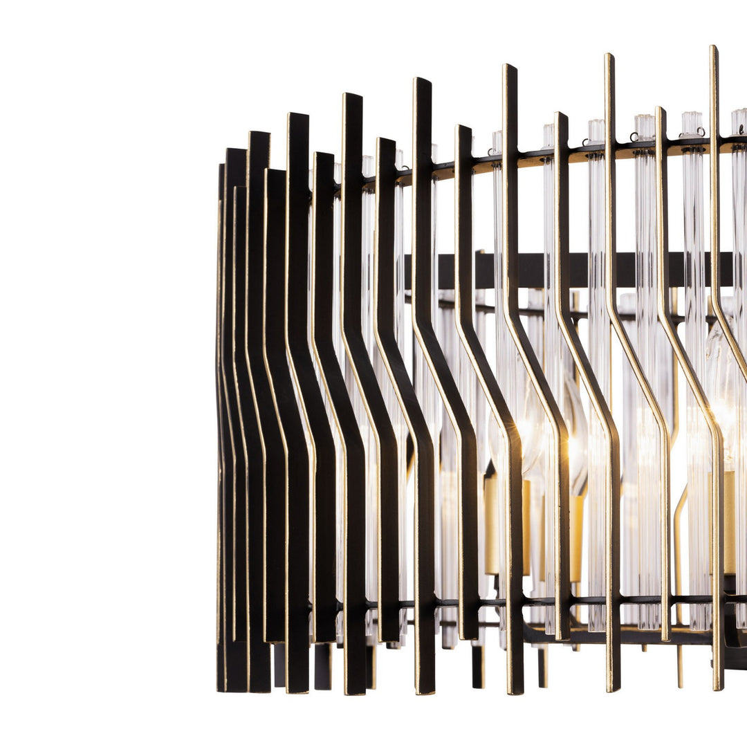 Varaluz - 393P06MBFG - Six Light Pendant - Park Row - Matte Black/French Gold