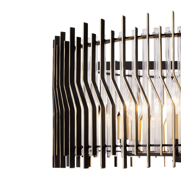 Varaluz - 393P06MBFG - Six Light Pendant - Park Row - Matte Black/French Gold