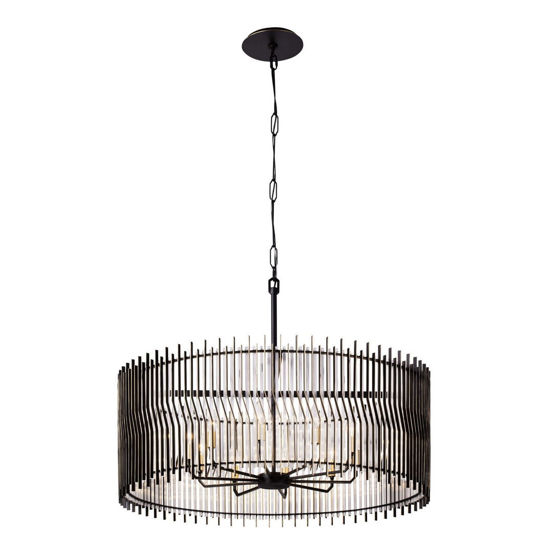 Varaluz - 393P10MBFG - Ten Light Pendant - Park Row - Matte Black/French Gold