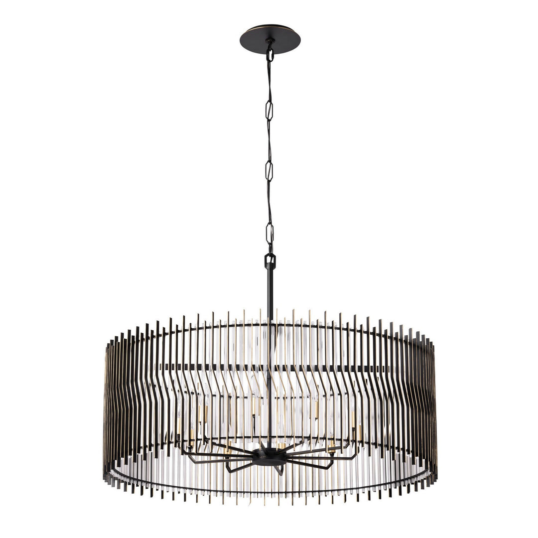 Varaluz - 393P10MBFG - Ten Light Pendant - Park Row - Matte Black/French Gold