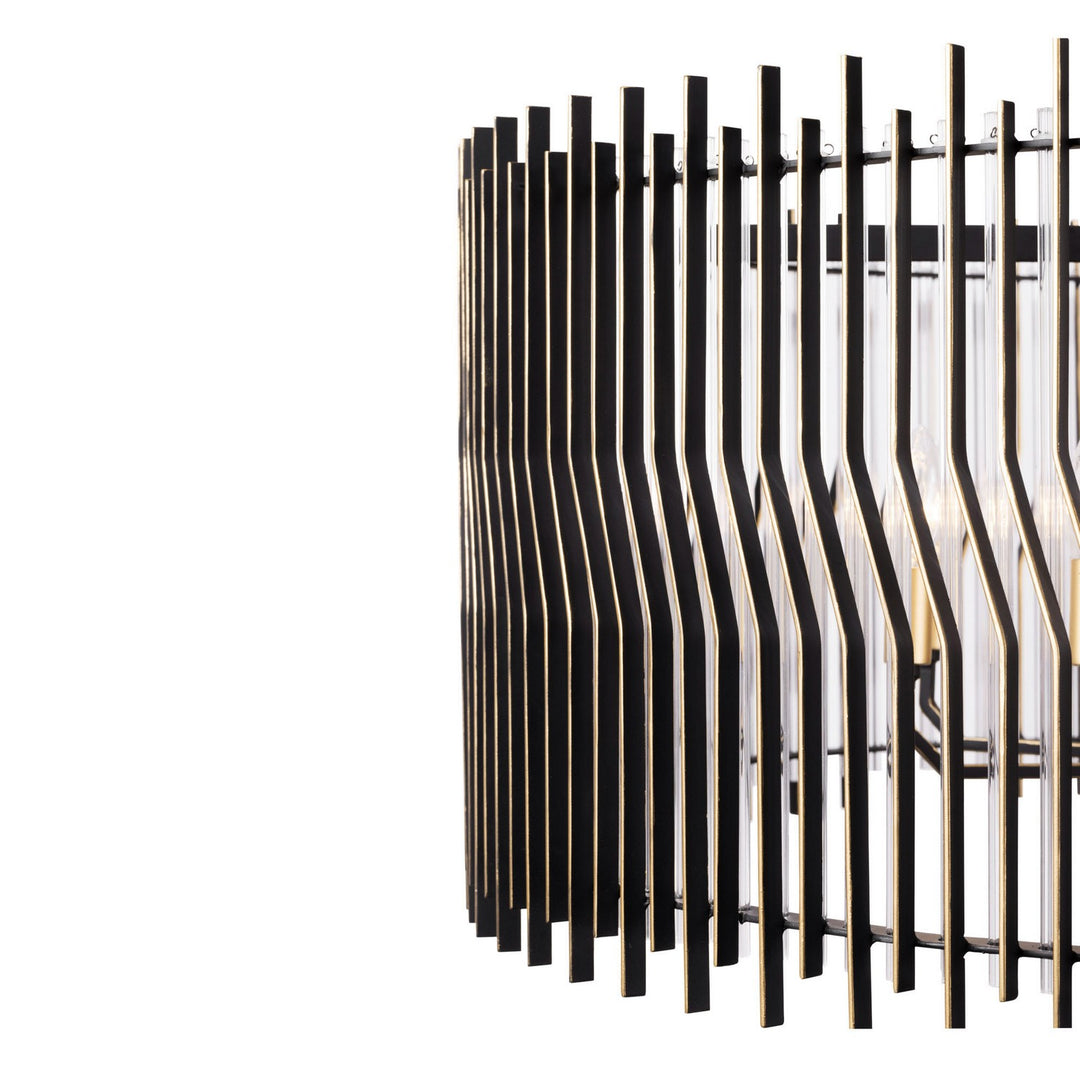 Varaluz - 393P10MBFG - Ten Light Pendant - Park Row - Matte Black/French Gold