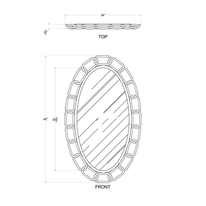 Varaluz - 444MI24MBTS - Mirror - Chains of Love - Matte Black/Textured Silver