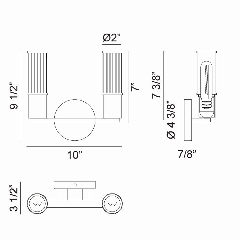 Matteo Canada - S02802MB - Two Light Wall Sconce - Klarice