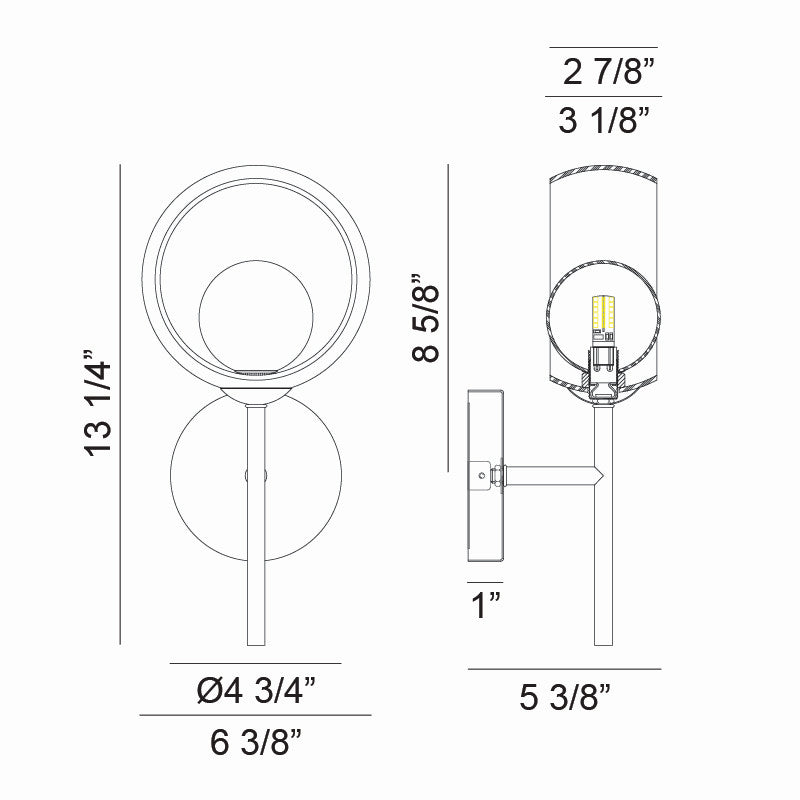 Matteo Canada - W60601BKSM - LED Wall Sconce - Delcia