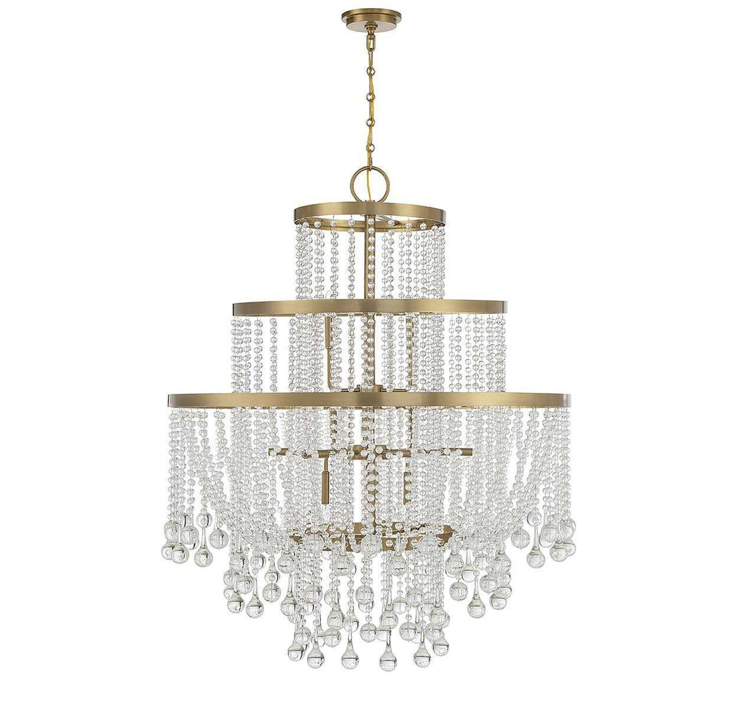 Luna 15 Light Chandelier in Warm Brass Savoy House