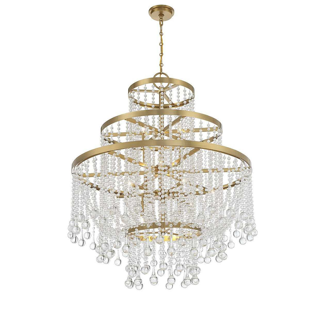 Luna 15 Light Chandelier in Warm Brass Savoy House