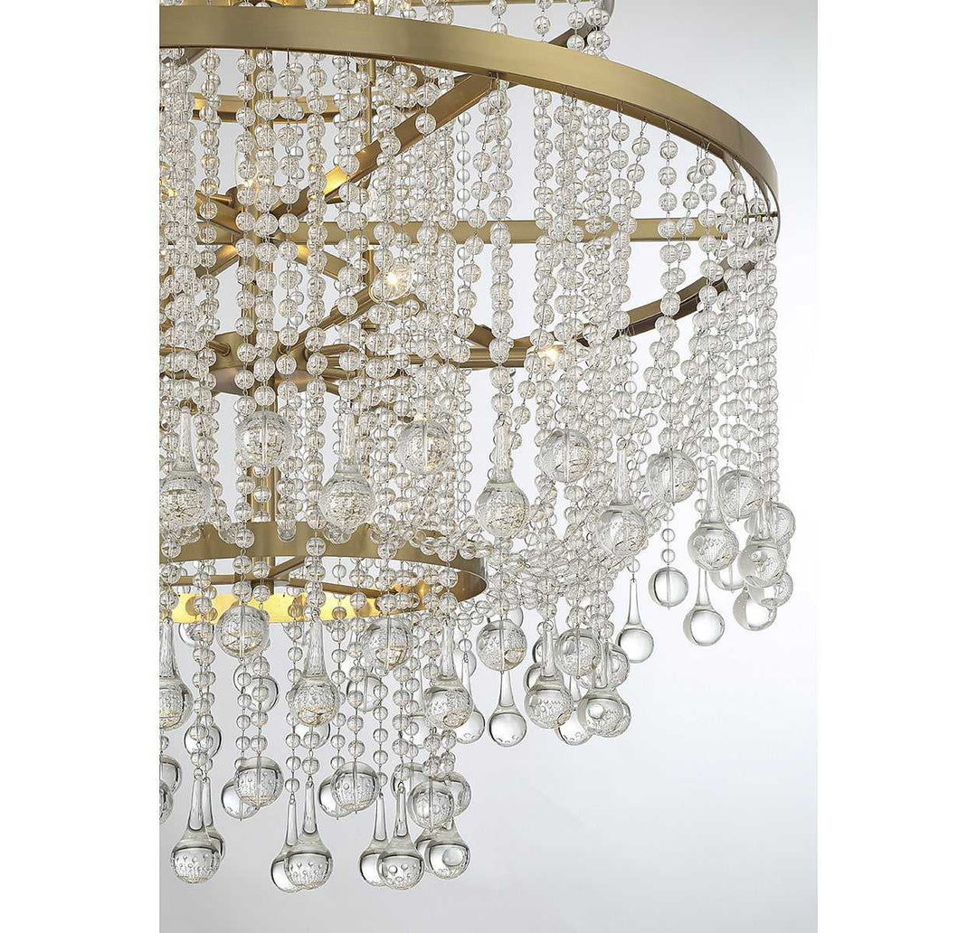 Luna 15 Light Chandelier in Warm Brass Savoy House