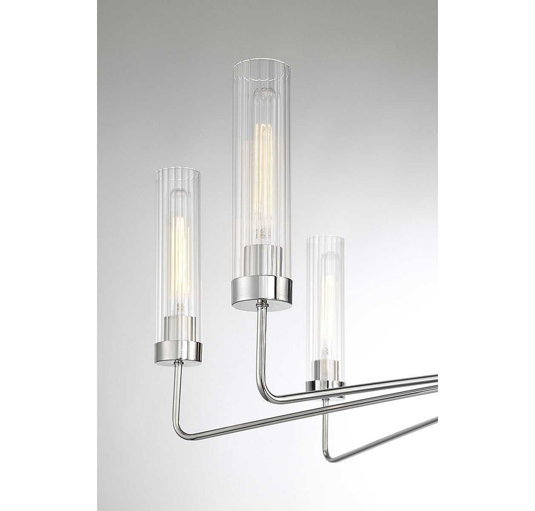 Baker Eight Light Chandelier in Polished Nickel Savoy House