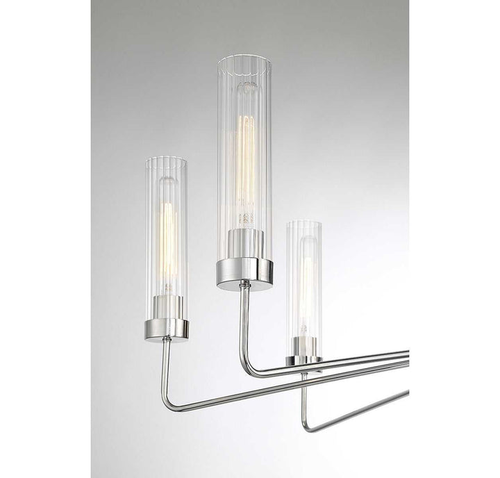 Baker Eight Light Chandelier in Polished Nickel Savoy House