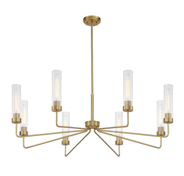 Baker Eight Light Chandelier in Warm Brass Savoy House