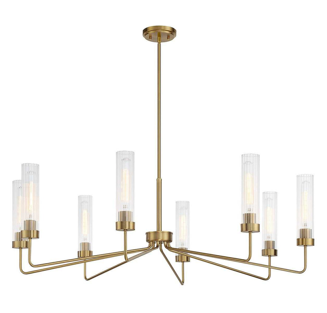 Baker Eight Light Chandelier in Warm Brass Savoy House