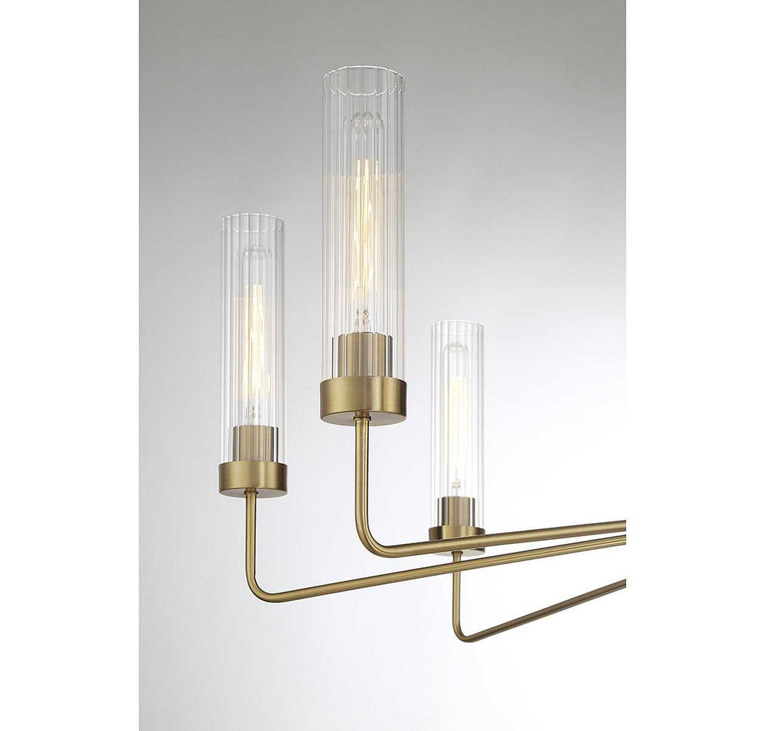 Baker Eight Light Chandelier in Warm Brass Savoy House