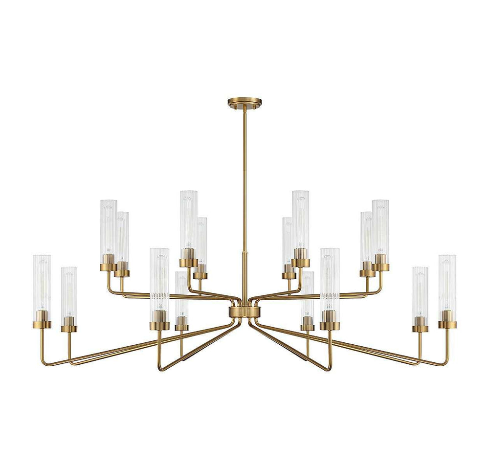 Baker 16 Light Chandelier in Warm Brass Savoy House