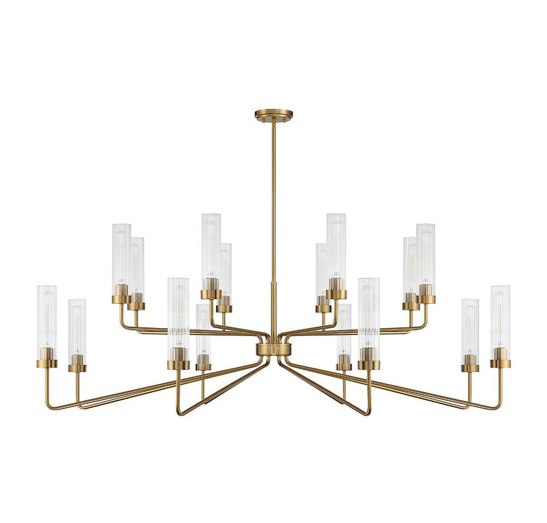 Baker 16 Light Chandelier in Warm Brass Savoy House