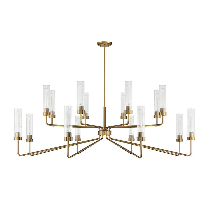 Baker 16 Light Chandelier in Warm Brass Savoy House