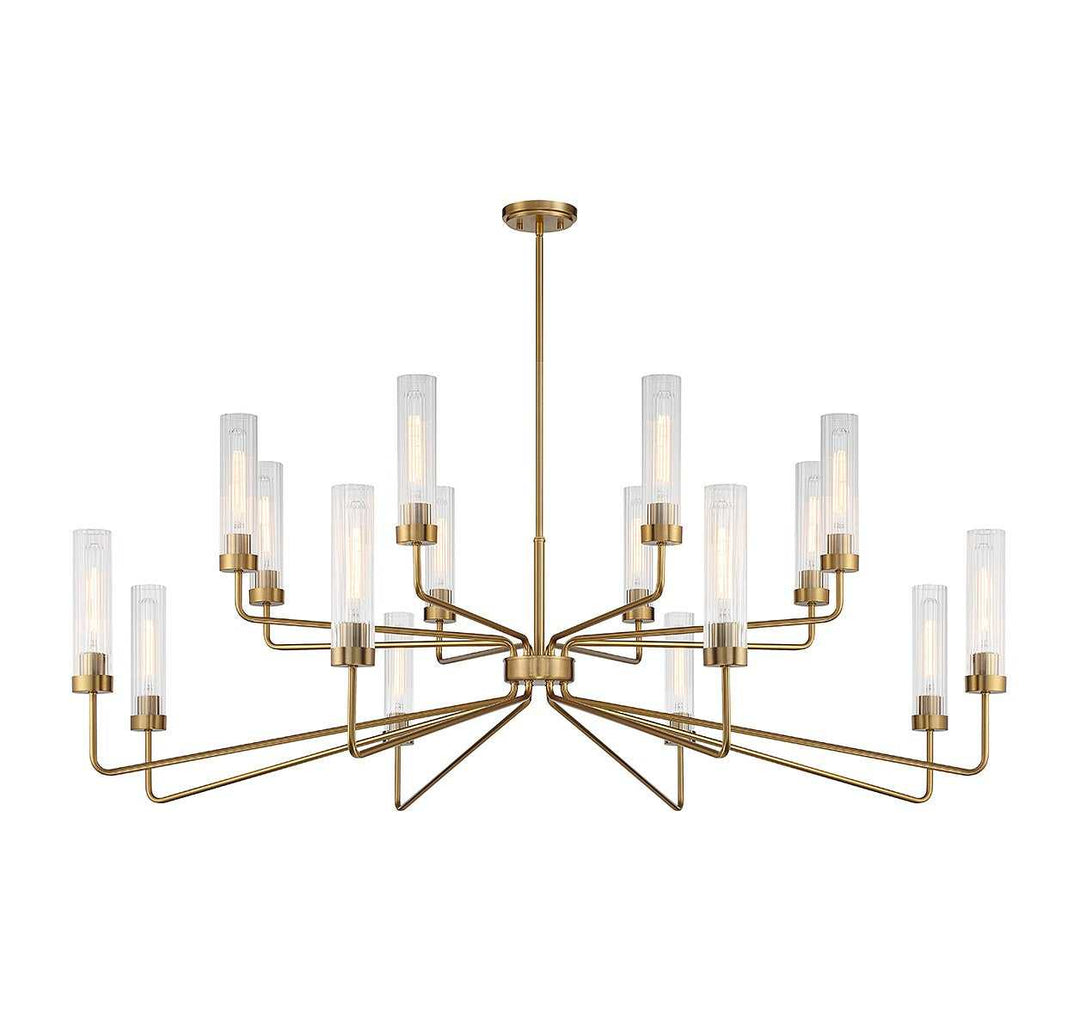 Baker 16 Light Chandelier in Warm Brass Savoy House