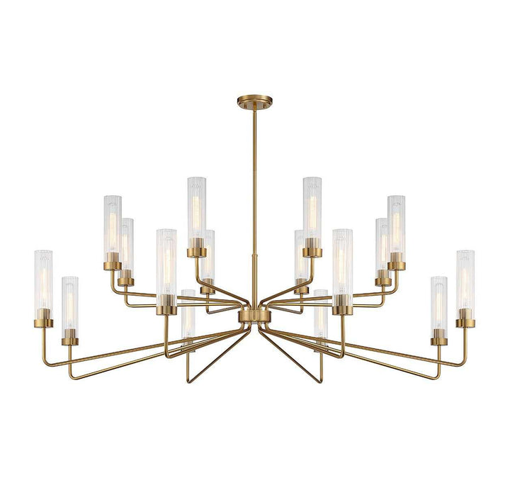 Baker 16 Light Chandelier in Warm Brass Savoy House