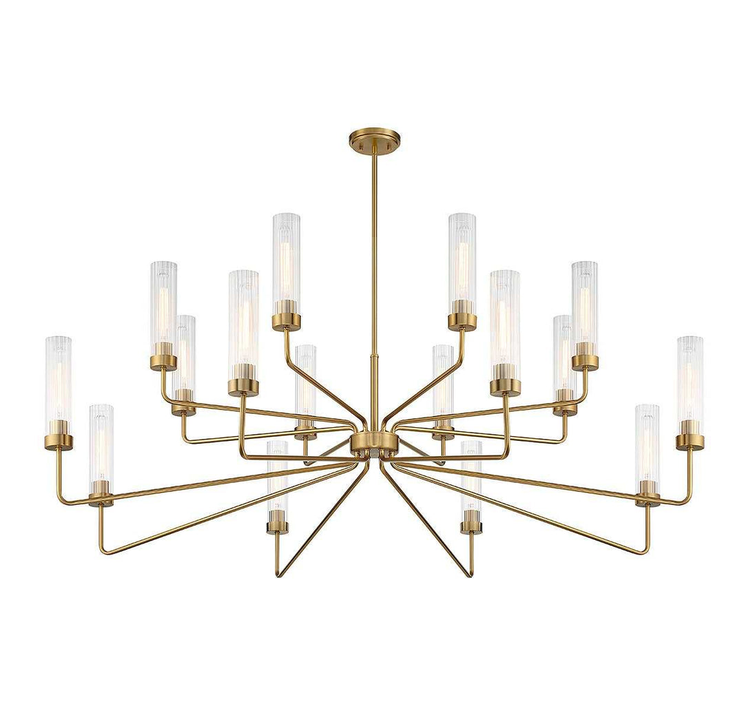 Baker 16 Light Chandelier in Warm Brass Savoy House