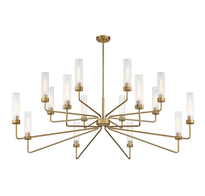 Baker 16 Light Chandelier in Warm Brass Savoy House