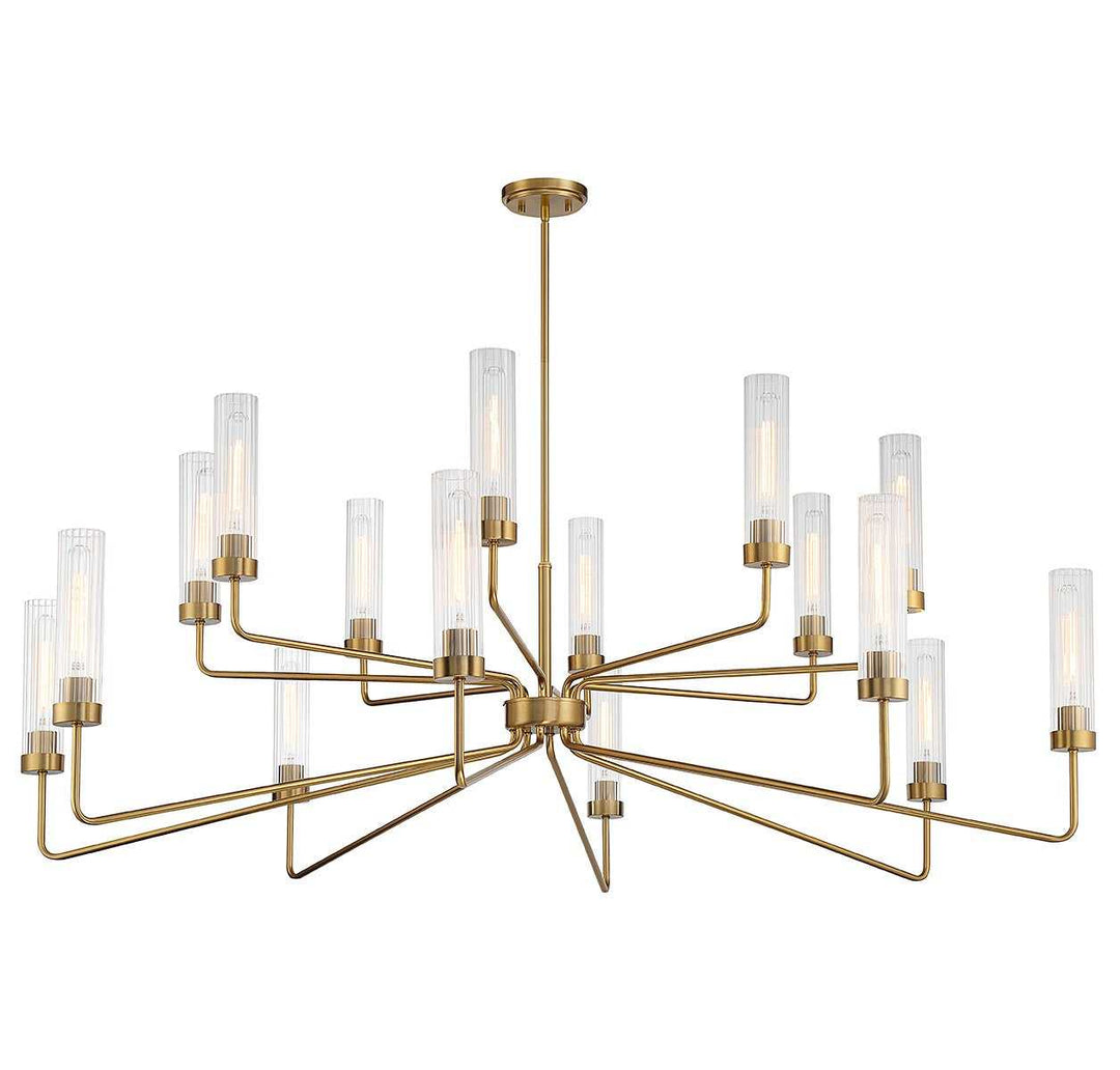 Baker 16 Light Chandelier in Warm Brass Savoy House