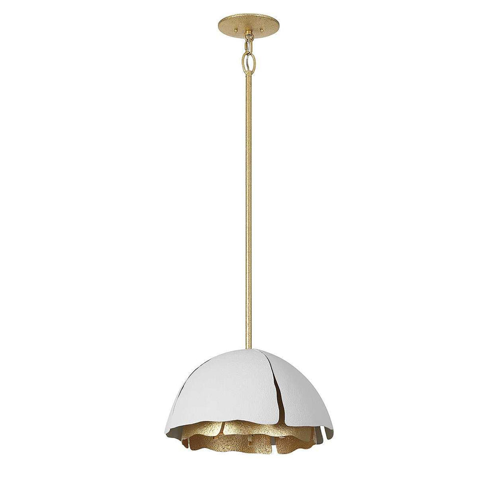 Savoy House - 7-1398-3-14 - Three Light Pendant - Brewster - Cavalier Gold w/Royal White