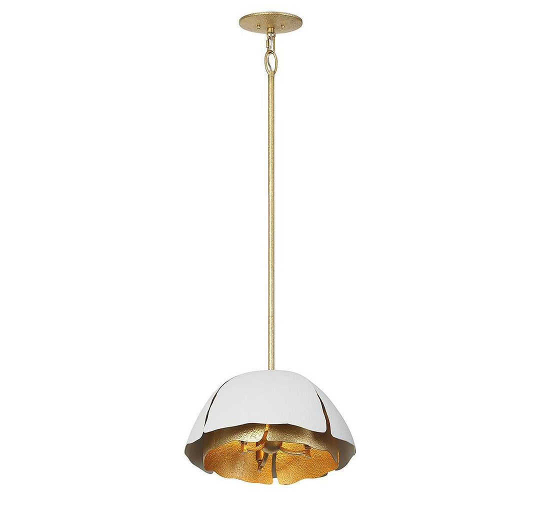 Savoy House - 7-1398-3-14 - Three Light Pendant - Brewster - Cavalier Gold w/Royal White