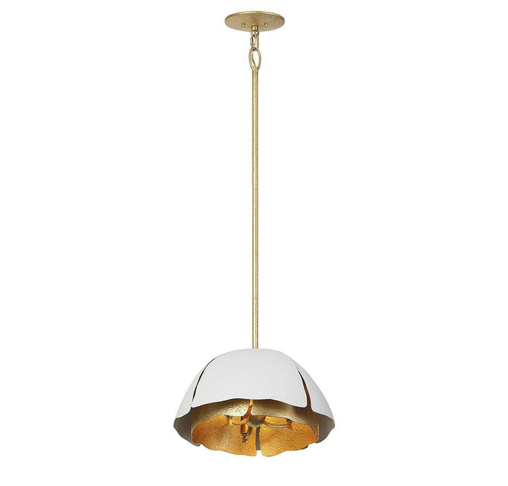 Savoy House - 7-1398-3-14 - Three Light Pendant - Brewster - Cavalier Gold w/Royal White
