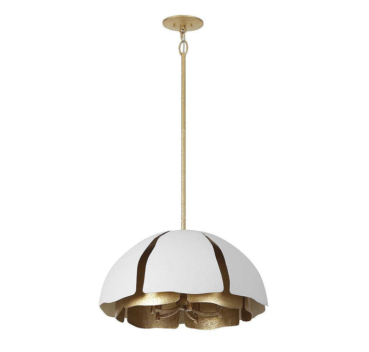 Savoy House - 7-1399-5-14 - Five Light Pendant - Brewster - Cavalier Gold w/Royal White