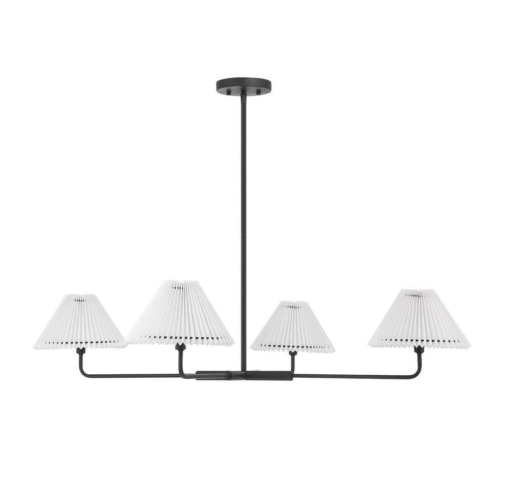 Meridian - M100121MBK - Four Light Chandelier - Matte Black