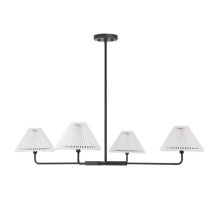Meridian - M100121MBK - Four Light Chandelier - Matte Black