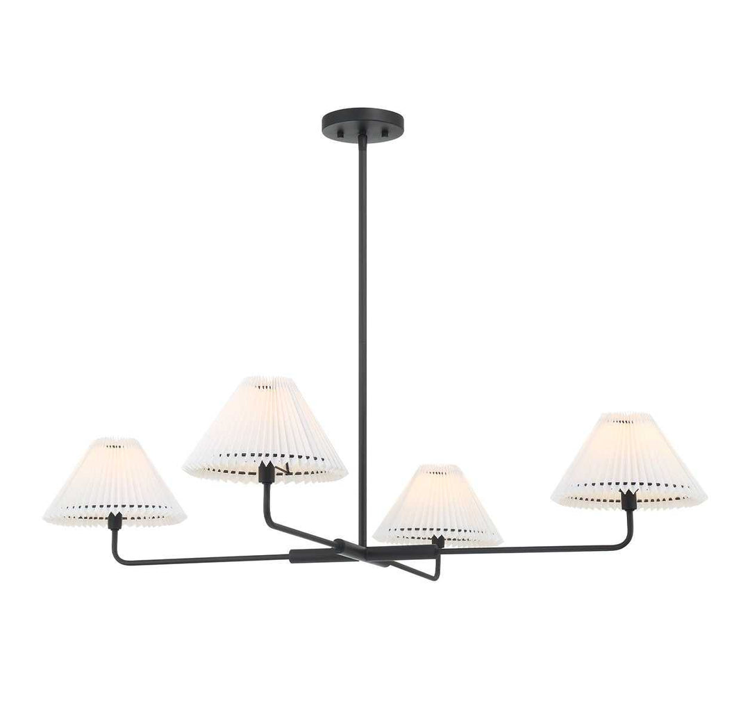 Meridian - M100121MBK - Four Light Chandelier - Matte Black