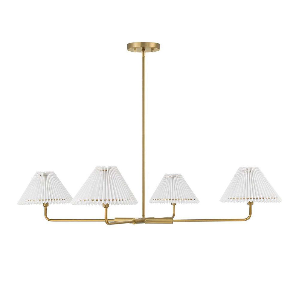 Meridian - M100121NB - Four Light Chandelier - Natural Brass